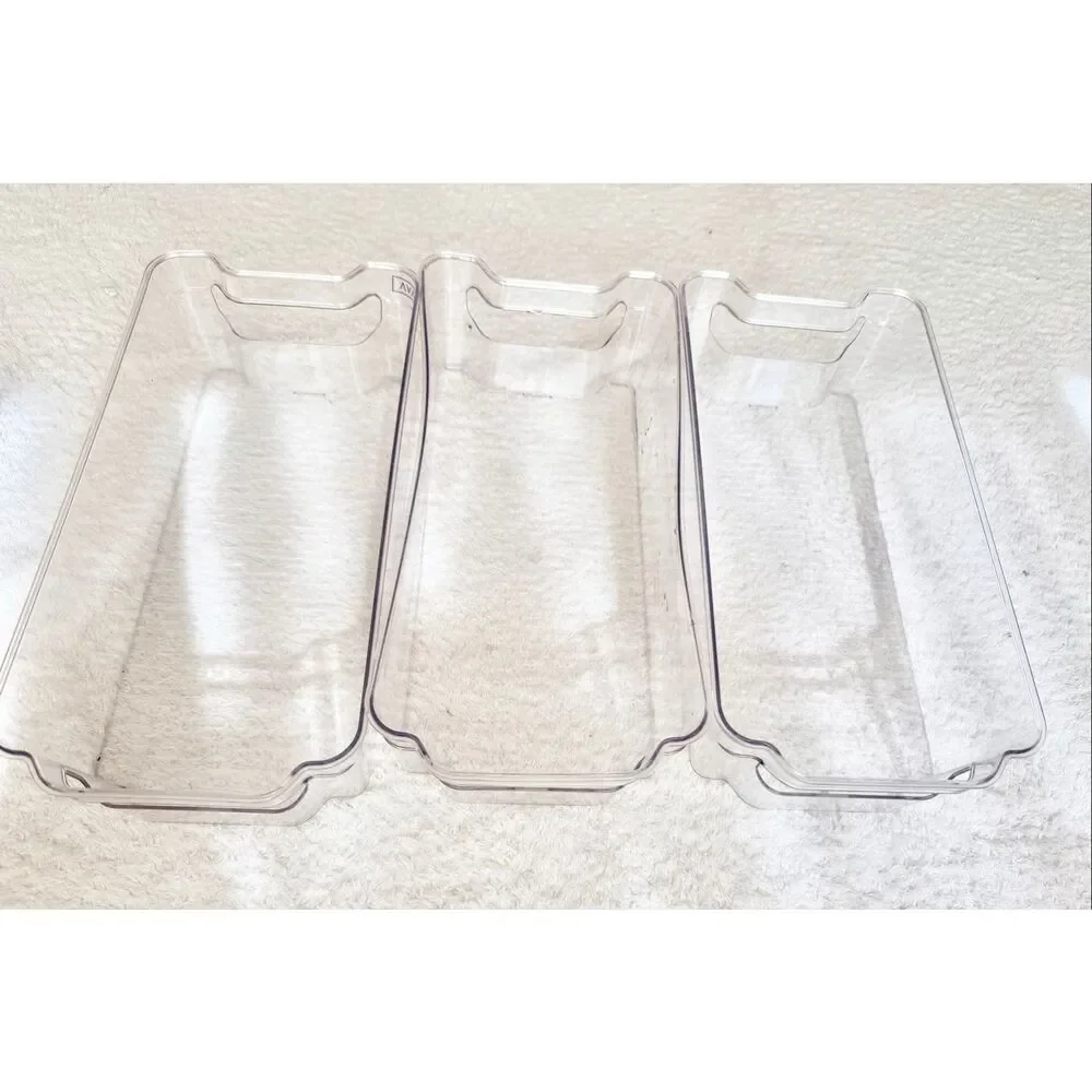 Plastic storage trays set of three stackable